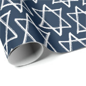 Chanukka-Davidsstern Packpapier - Marine (Rolleneckpunkt)