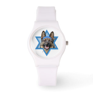 Chanukka-Davidsstern - Schäferhund Armbanduhr