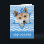 Chanukka-Davidsstern - Shiba Inu Feiertagskarte<br><div class="desc">Was Sprichwort glückliches Chanukka machen könnte mehr Spaß als, diesen Shiba Inu Hund habend, ein Yamaka zu tragen, das durch den Davidsstern Umgeben wurde. Dieser wunderliche Feiertagsentwurf ist sicher, Ihre Freunde und Familie sowie andere Tierliebhaber zu erfreuen. Dieser Entwurf ist herein über 100 verfügbar Hundezucht. Wenn Sie nicht Ihren Lieblingshund...</div>