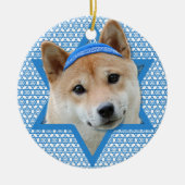 Chanukka-Davidsstern - Shiba Inu Keramikornament (Vorne)