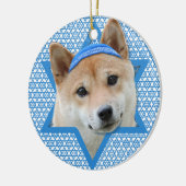 Chanukka-Davidsstern - Shiba Inu Keramikornament (Links)