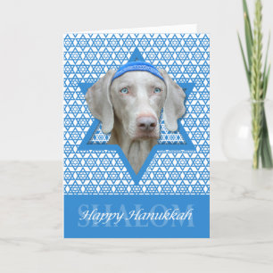 Chanukka-Davidsstern - Weimaraner Feiertagskarte