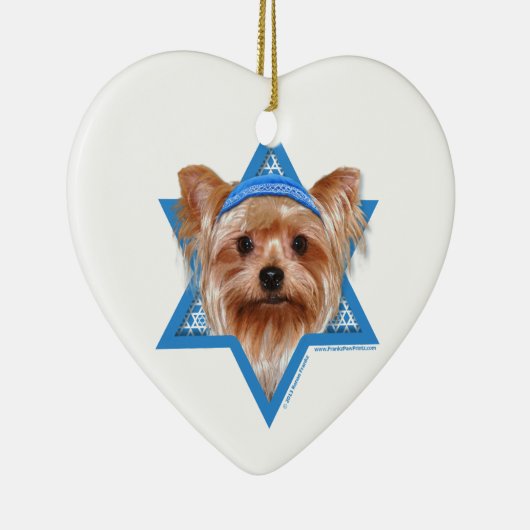 Chanukka-Davidsstern - Yorkshire Terrier Keramikornament (Rechts)