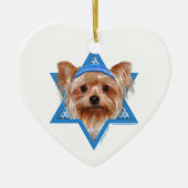 Chanukka-Davidsstern - Yorkshire Terrier Keramikornament (Vorne)