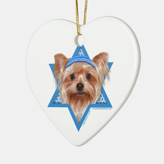 Chanukka-Davidsstern - Yorkshire Terrier Keramikornament (Links)