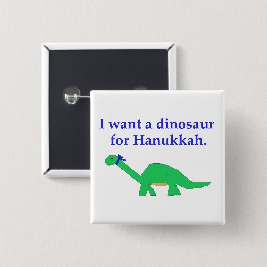 Chanukka-Dinosaurier-Button Button (Vorne & Hinten)