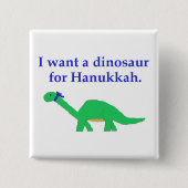 Chanukka-Dinosaurier-Button Button (Vorderseite)
