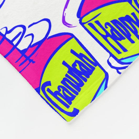 Chanukka Dreidel Fleecedecke (Ecke)