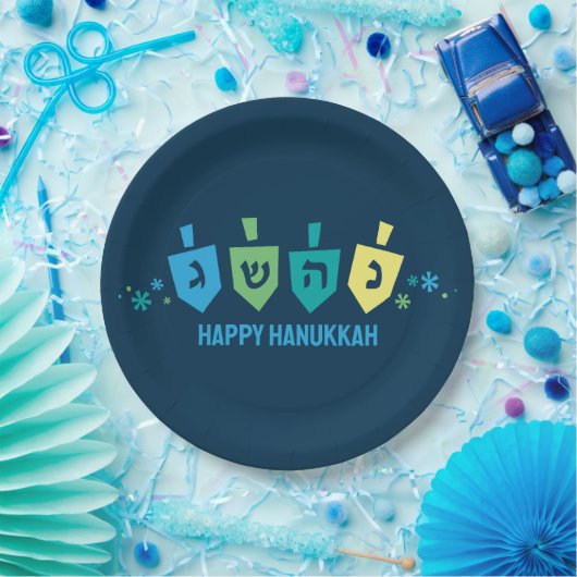Chanukka-Dreidel-Party-Teller Pappteller (Party)