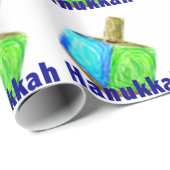 Chanukka Dreidels Geschenkpapier (Rolleneckpunkt)