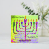 Chanukka-Einladungen Einladung (Stehend Vorderseite)