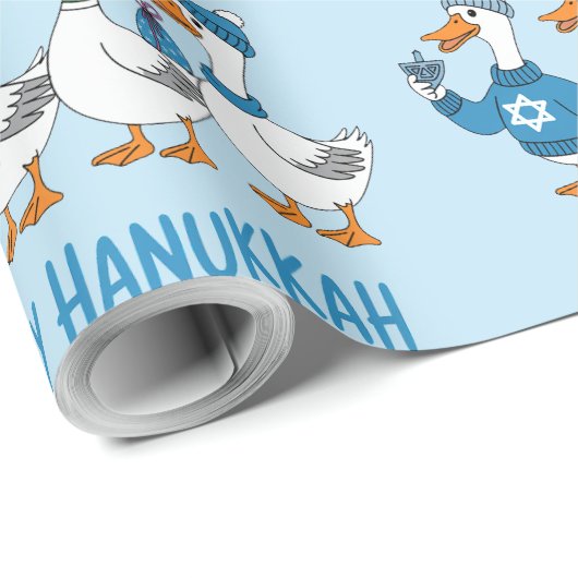 Chanukka-Enten Geschenkpapier (Rolleneckpunkt)