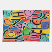 Chanukka Frohe Lichte Kunst Geschirrtuch (Horizontal)