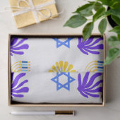 Chanukka-Geschenkpapier – Menora, Davidstern Seidenpapier (Geschenk)