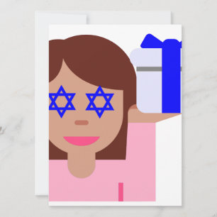 Chanukka-Haarschwung-Emoji Feiertagskarte