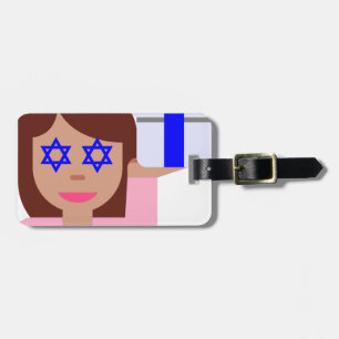 chanukka-Haarschwung-Emoji Gepäckanhänger