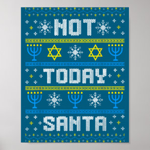 Chanukka hässlicher Santa heute Hanukka nicht jüdi Poster