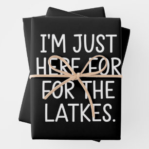 Chanukka Ich bin nur wegen der Latkes hier jüdisch Geschenkpapier Set