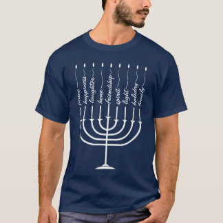 Chanukka jüdische Zitate Menora Junge T-Shirt
