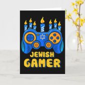 Chanukka jüdischer Videospiel-Controller Gamer Cha Karte (Gelbe Blume)