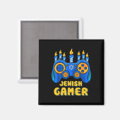 Chanukka jüdischer Videospiel-Controller Gamer Cha Magnet (Vorderseite/Rückseite)