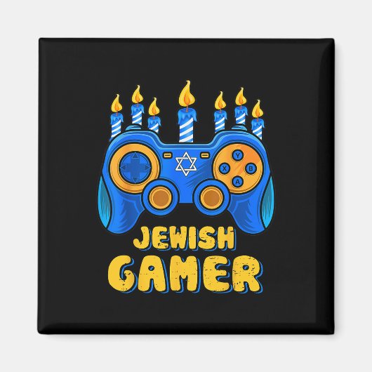 Chanukka jüdischer Videospiel-Controller Gamer Cha Magnet (Vorne)
