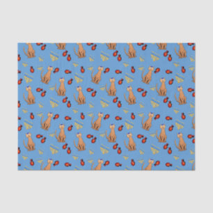 Chanukka-Katze Dreidel blaues Seidenpapier