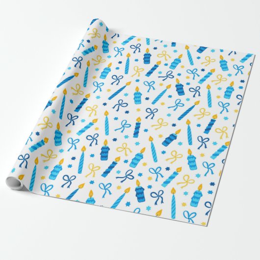 Chanukka-Kerzen Geschenkpapier (Ungerollt)