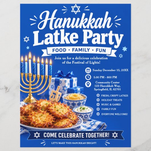 Chanukka-Latke-Party-Flyer Flyer (Vorne)