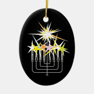 Chanukka-Lichter Keramik Ornament