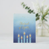 Chanukka-Lichter Postkarte (Stehend Vorderseite)