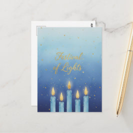 Chanukka-Lichter Postkarte