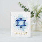 Chanukka-Lichter Postkarte (Stehend Vorderseite)