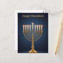 Chanukka-Lichter-Postkarte