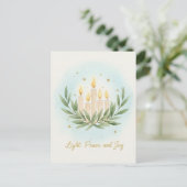 Chanukka-Lichter-Postkarte Postkarte (Stehend Vorderseite)