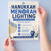 Chanukka-Menora-Anzünder-Flugblatt Flyer (Hand)