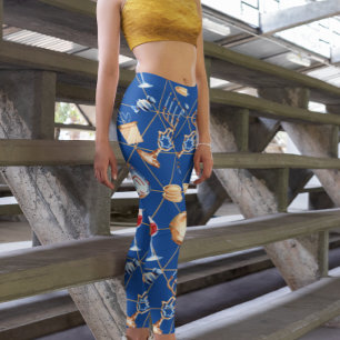 Chanukka-Menora Dreidel Aquarell Gold Leggings