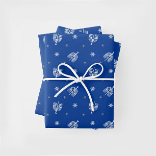 Chanukka-Menora Geschenkpapier Set