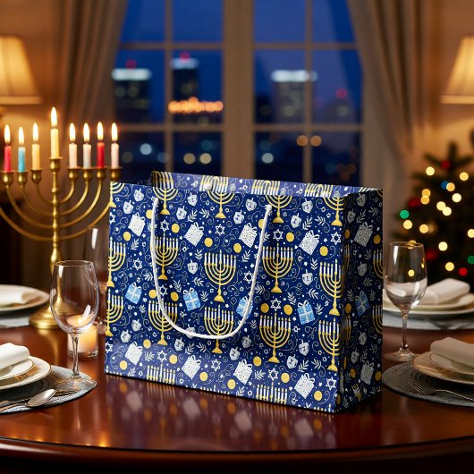 Chanukka-Menora-Geschenktasche Große Geschenktüte