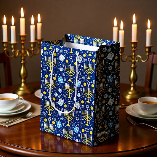 Chanukka-Menora-Geschenktasche Mittlere Geschenktüte