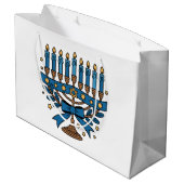 Chanukka-Menora  Große Geschenktüte (Rückseite Schrägansicht)