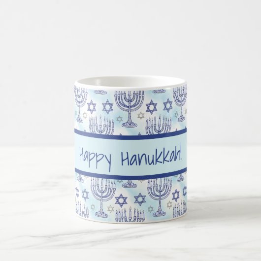 Chanukka-Menora Stern Davids Doodle-Kunststil Kaffeetasse (Mittel)
