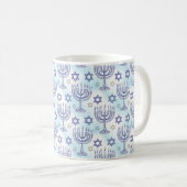 Chanukka-Menora Stern Davids Doodle-Kunststil Kaffeetasse (VorderseiteRechts)