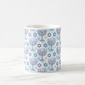 Chanukka-Menora Stern Davids Doodle-Kunststil Kaffeetasse (Mittel)