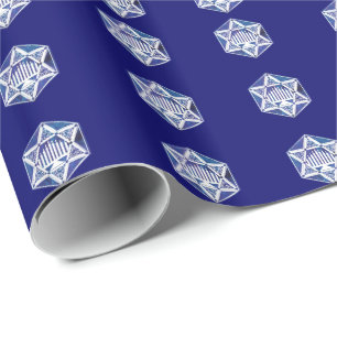 Chanukka-Menora und Stern Geschenkpapier