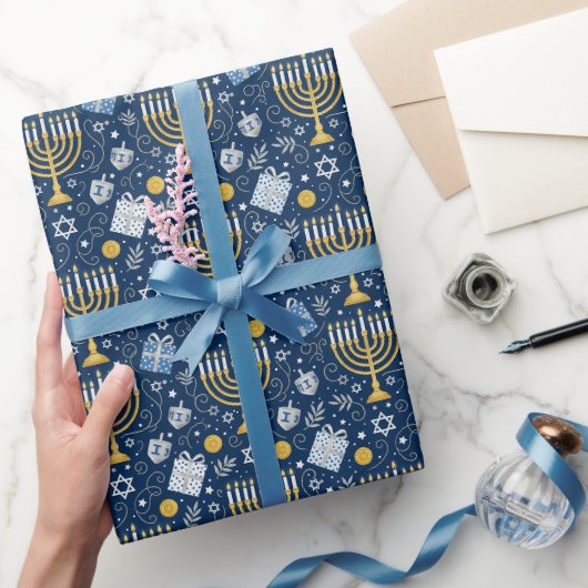 Chanukka-Menora-Wrap-Papier Geschenkpapier (Schenken)