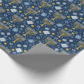 Chanukka-Menora-Wrap-Papier Geschenkpapier (Ecke)