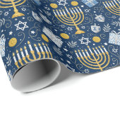 Chanukka-Menora-Wrap-Papier Geschenkpapier (Rolleneckpunkt)