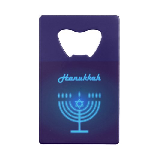 Chanukka Menorah beleuchtet Festivaldekoration Geldbeutel Flaschenöffner (Rückseite)