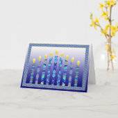 Chanukka menorah leuchtet Karte durch (Gelbe Blume)